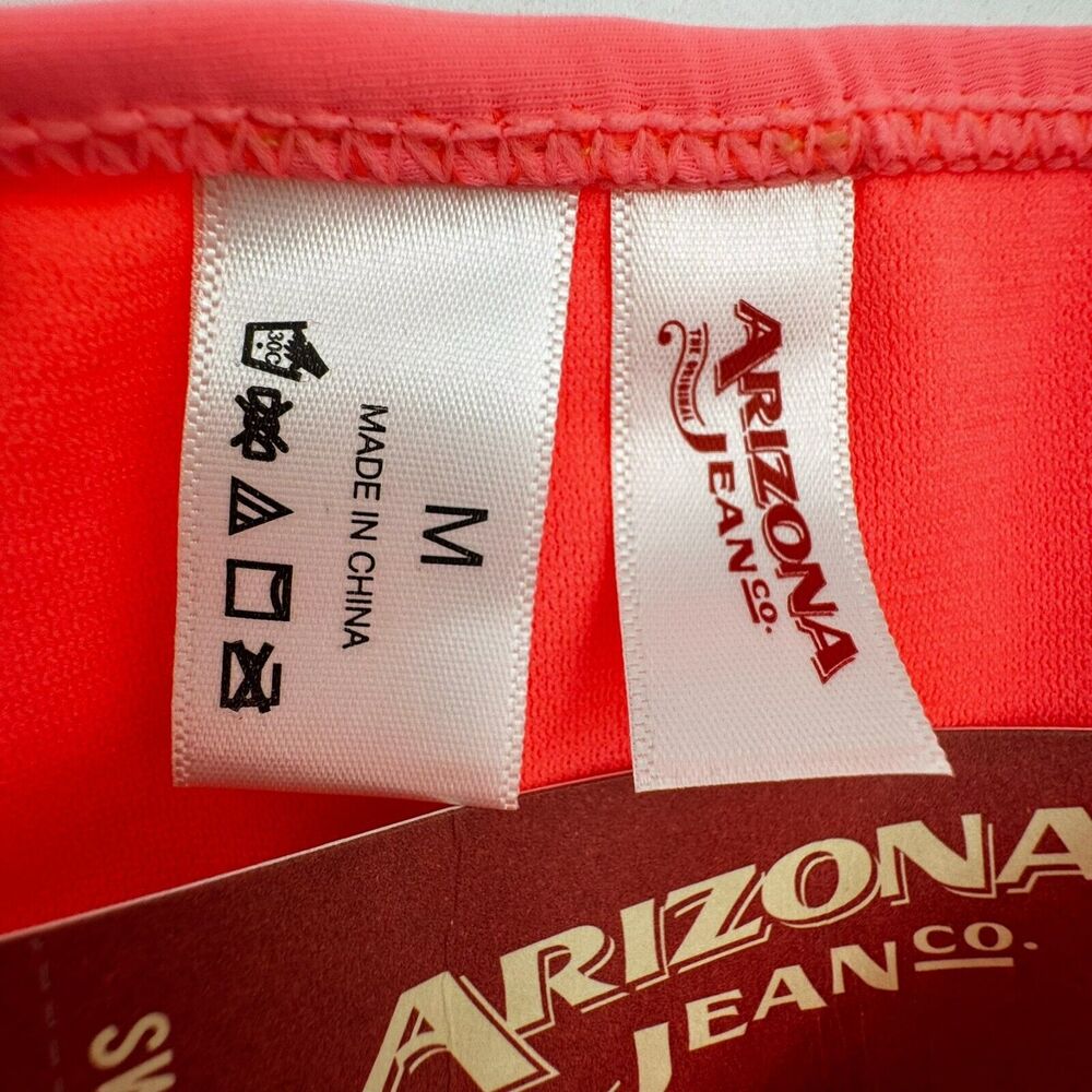 ARIZONA NWT Women's Medium Coral‎ Pink Hipster Braided Sides Bikini Bottoms Swim - Picture 4 of 8